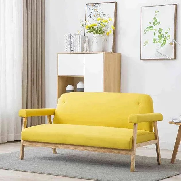 Tapicerowana sofa 3-osobowa Eureka 3Y - żółta