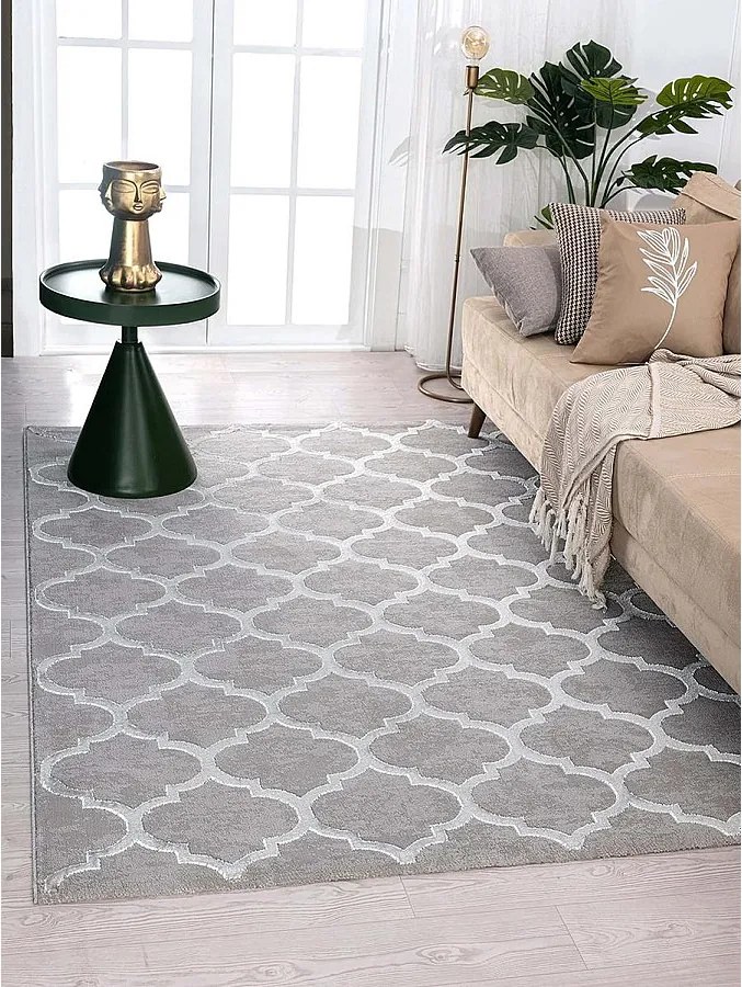 Dywan Knight 3D Błyszczący Marokański Design, Szary, 200 x 290 cm