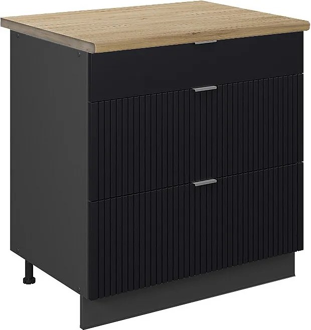 Szafka dolna do kuchni czarne paski 80x60x82 fame-line