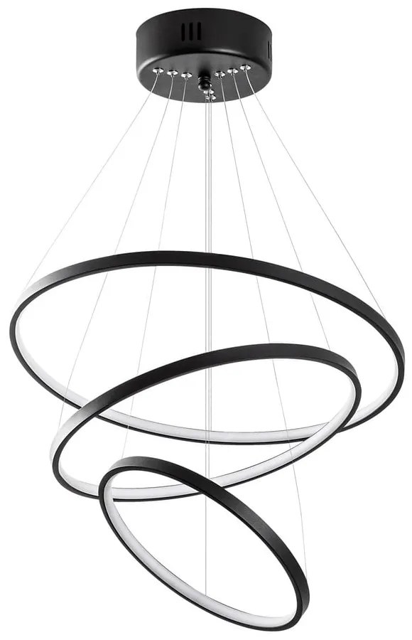 Czarna lampa wisząca LED ø 50 cm Simit – Opviq lights