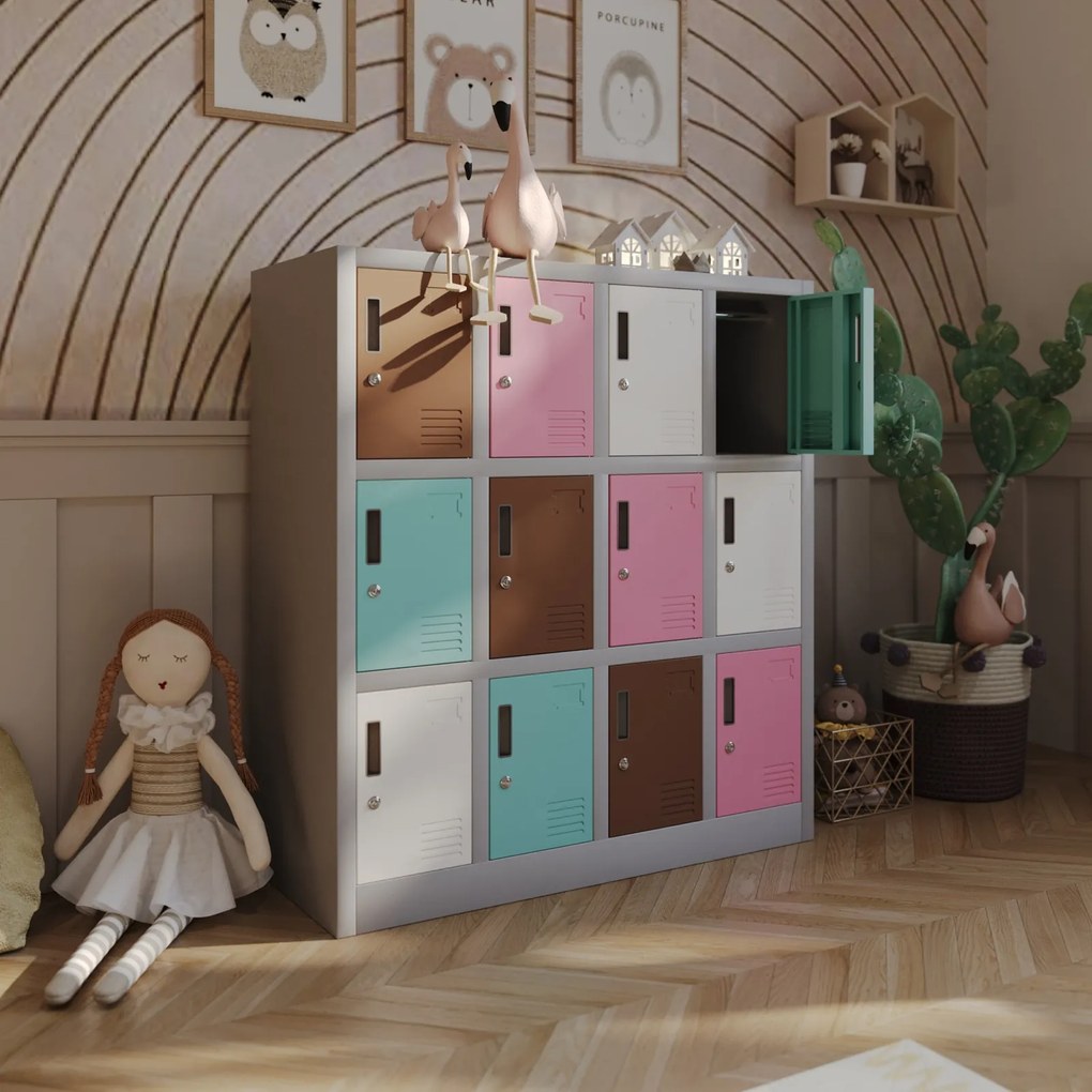 Szatnia do szkoły i przedszkola Ola 109x45x120 cm pastelowa