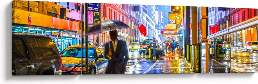Obraz - Miasto w neonowym blasku (170x50 cm)