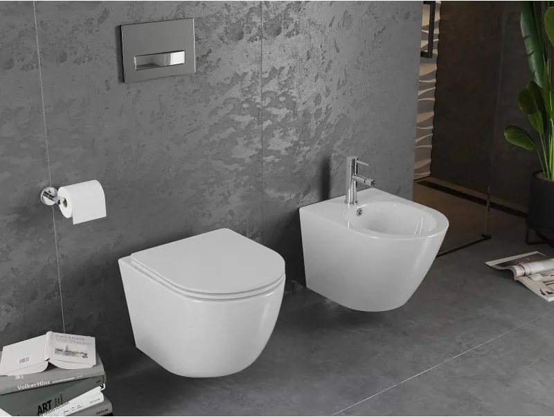 Mexen Lena miska wc Rimless z deską wolnoopadającą slim, duroplast, biała połysk - 30220300