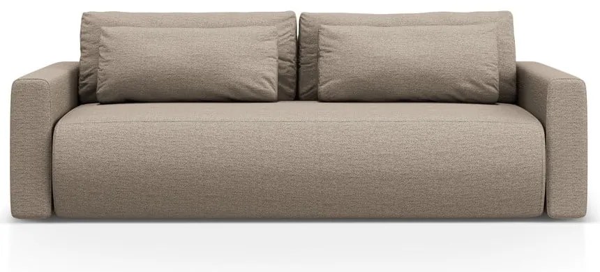 Jasnobrązowa rozkładana sofa ze schowkiem 238 cm Belfast – Cosmopolitan Design