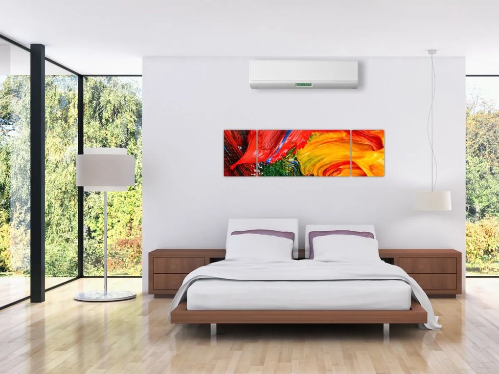 Obraz - Niebieska abstrakcja za pomocą pędzla (170x50 cm)