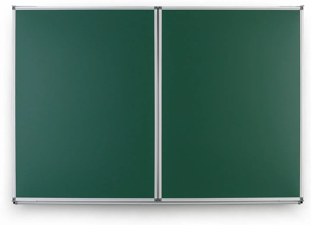 Tablica kredowa ceramiczna zielona składana, magnetyczna, 3600 x 1200 mm