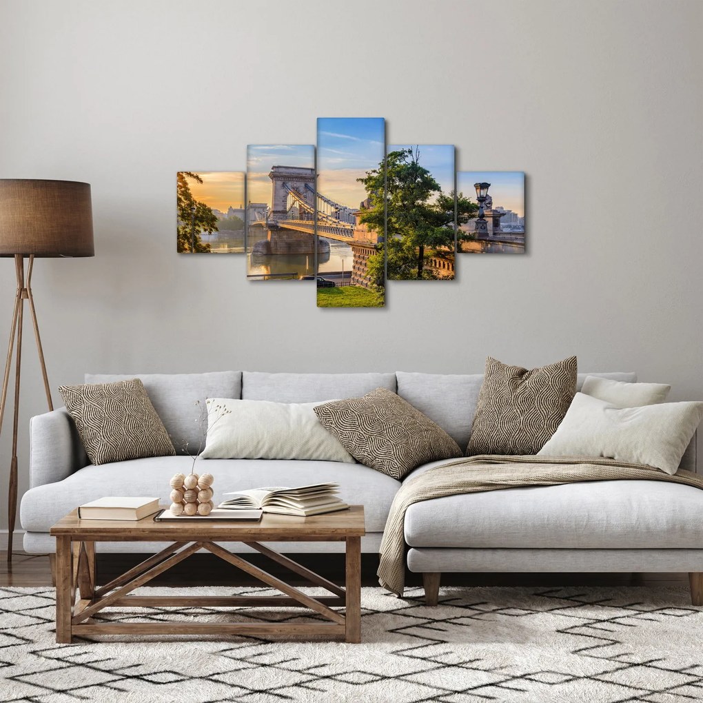 Obraz - Most nad rzeką, Budapeszt, Węgry (125x70 cm)