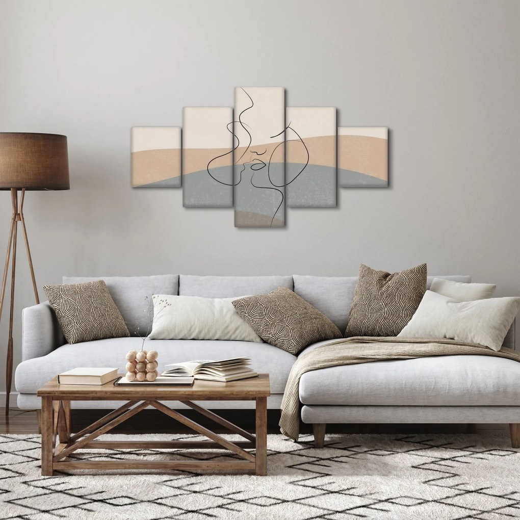 Obraz - Line art kiss (125x70 cm)