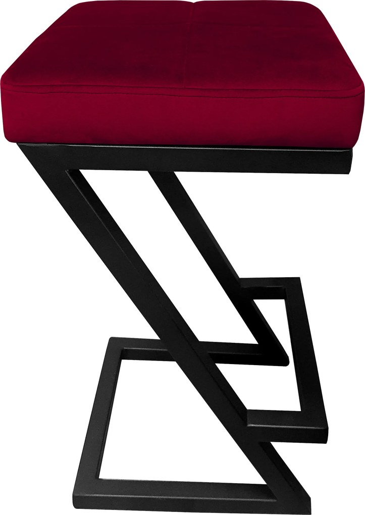 Hoker ZETA krzesło barowe tkanina Welur podstawa metalowa LOFT : Kolor Stelaża - Czarny , Kolor tkaniny - VELVET - MG31