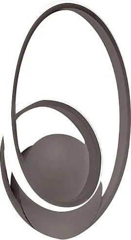 Diva - Kinkiet tytanowy 20W, ciepłe światło 3000K, IP20 - Nowoczesny design - Kinkiet LED - Zintegrowany LED 37x29