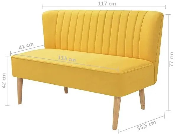 Romantyczna sofa Lernes - żółta