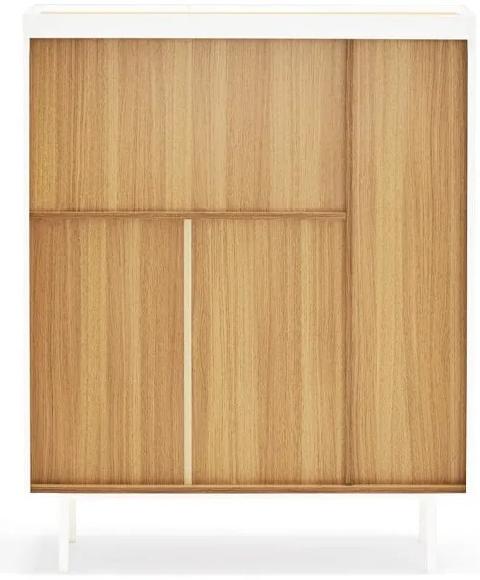 Biała wysoka komoda w dekorze dębu 95x120 cm Arista – Teulat
