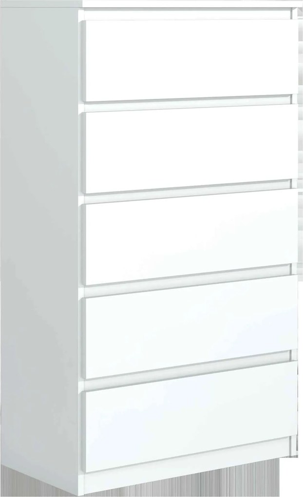 Komoda NUDO - Biały / Front Biały / Mat / 70 cm / 5 szuflad