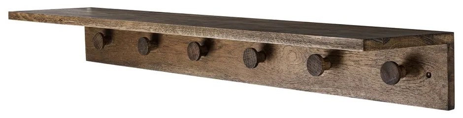Brązowy wieszak ścienny z litego drewna dębowego z półką 90 cm Showcase – Mette Ditmer Denmark