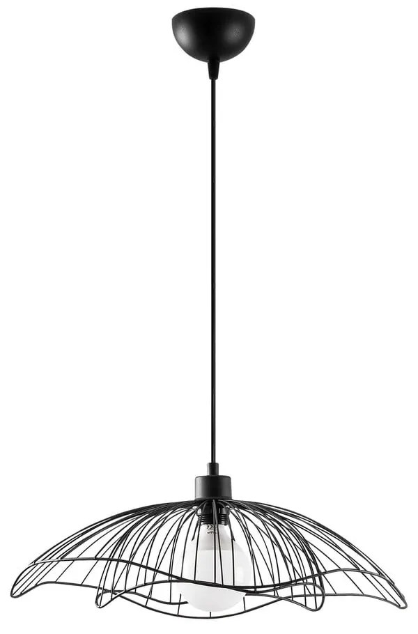 Czarna lampa wisząca z metalowym kloszem ø 50 cm Farac – Opviq lights