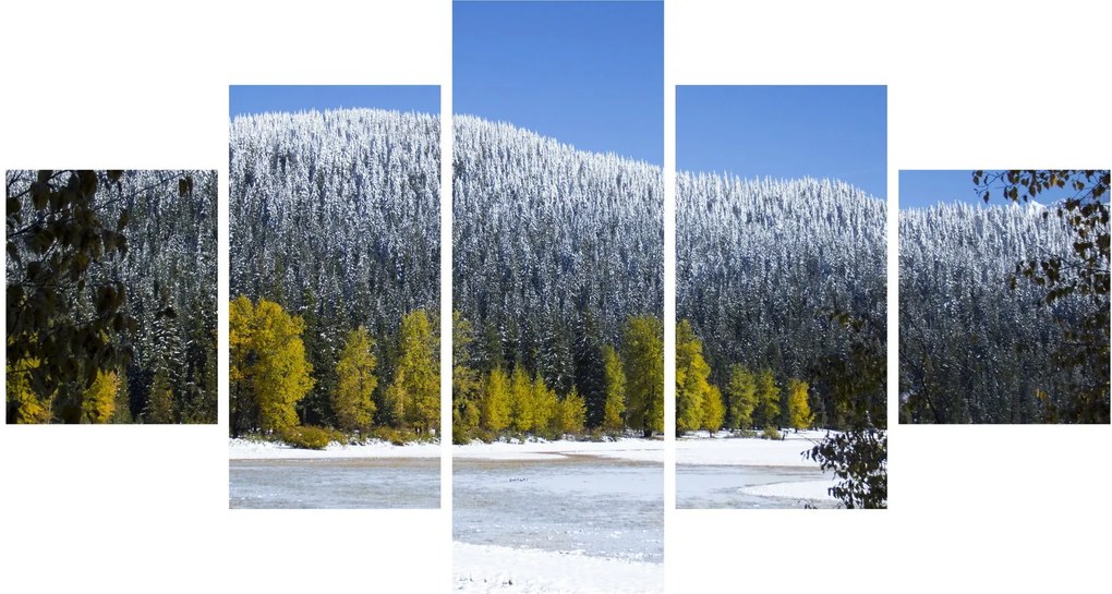 Obraz - ośnieżone góry zimą (125x70 cm)
