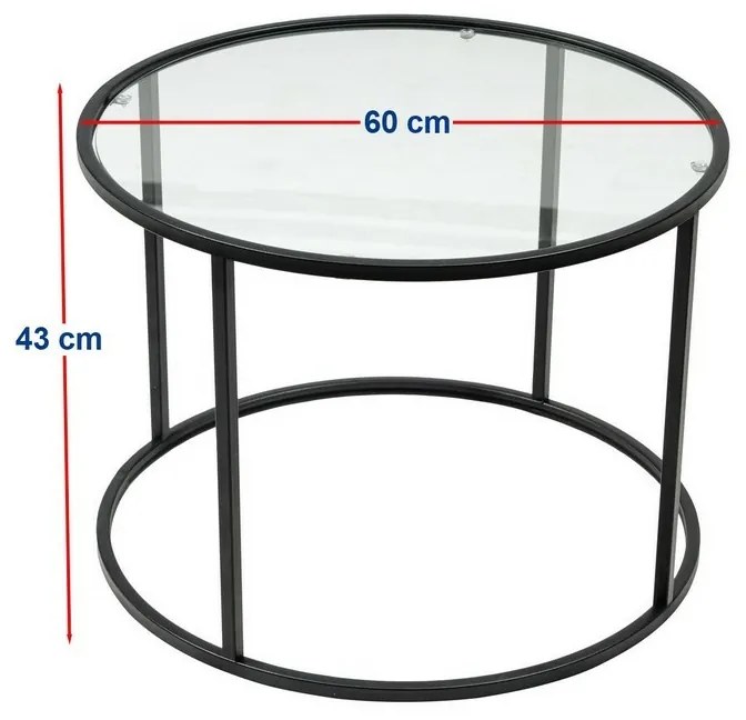 Stolik konferencyjny Berlin Black, 60 cm