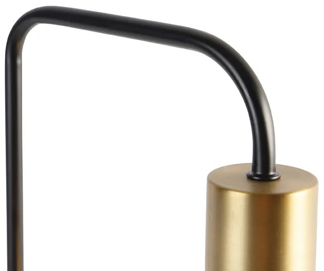 Designerska lampa stołowa czarna ze złotem i dymionym szkłem - ZuzannaDesignerski Oswietlenie wewnetrzne