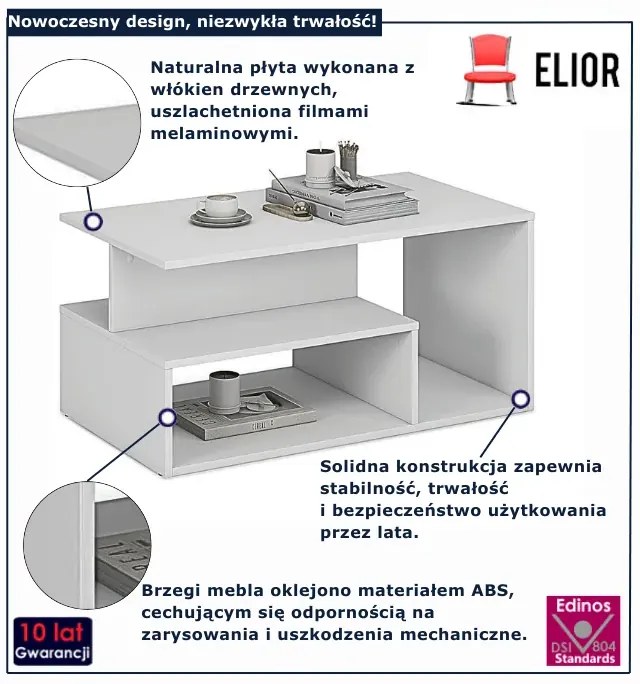 Prostokątna biała ława do salonu Z8-C45