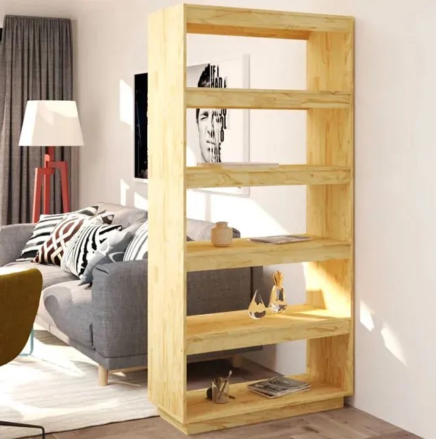 Naturalny Regał Z Litego Drewna Z 5 Półkami W7-D41
