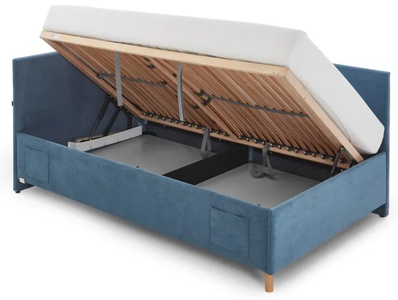 Niebieskie narożne łóżko dziecięce ze schowkiem 90x200 cm Cool – Meise Möbel