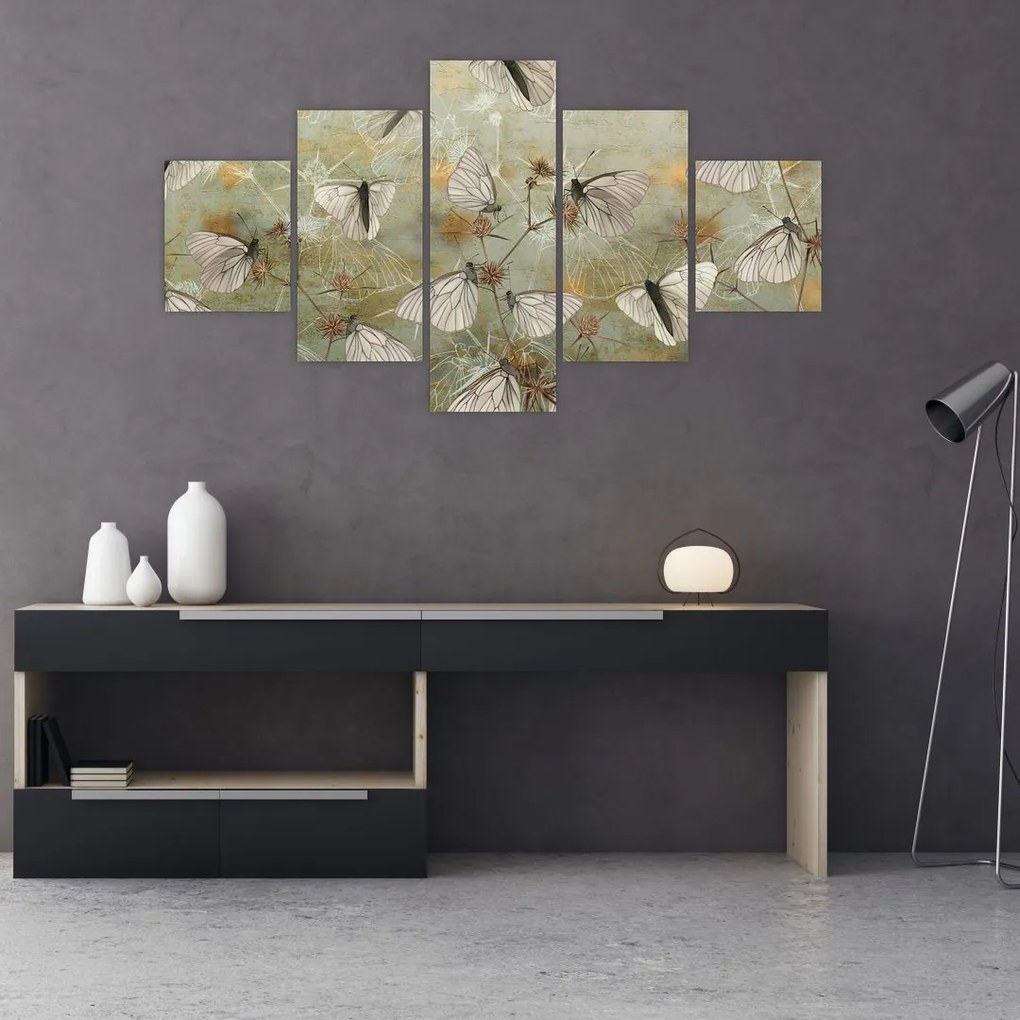 Obraz - Vintage motyle (125x70 cm)