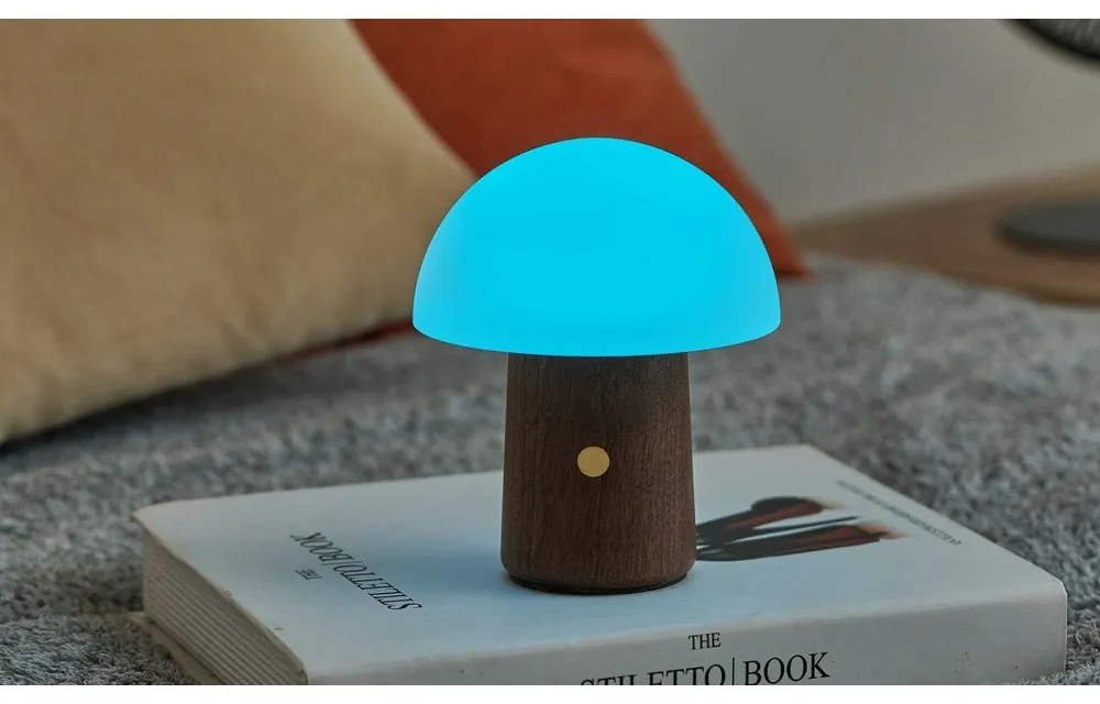 Biała/w ciemnym naturalnym kolorze lampa stołowa LED (wysokość 12,5 cm) Alice Mushroom – Gingko