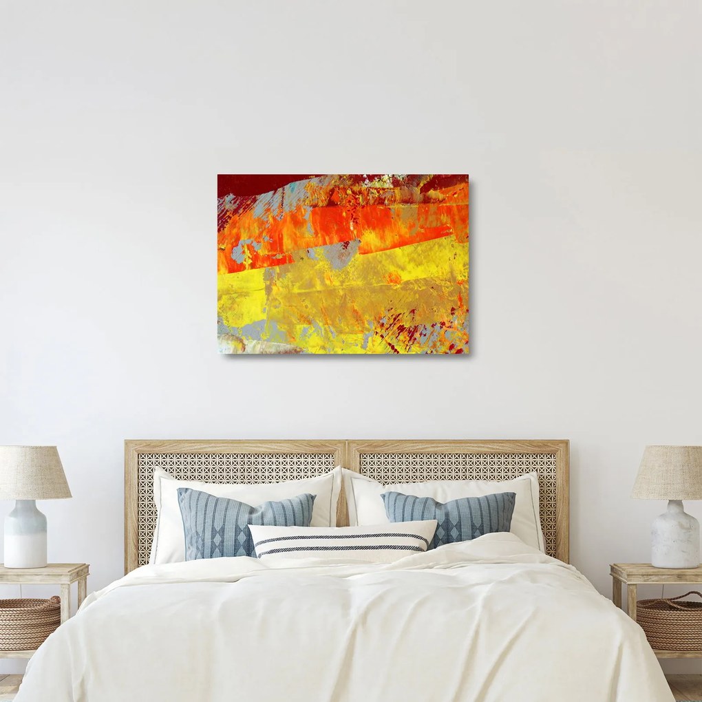 Obraz na szkle abstrakcji - malarstwo (70x50 cm)
