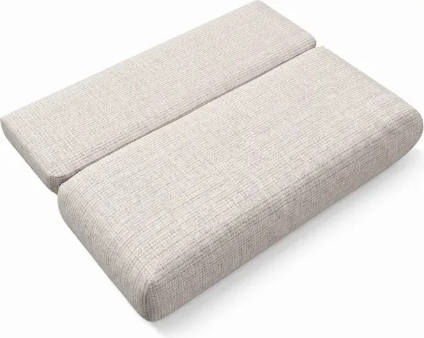 Sofa BASE Rozkładana Dwuosobowa Beżowa Szenil Japandi