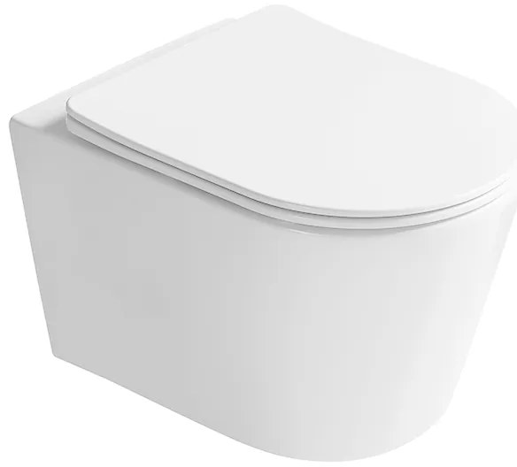 Mexen Rico miska wc Rimless Tornado z deską wolnoopadającą slim, duroplast, biała połysk - 3072L4000T