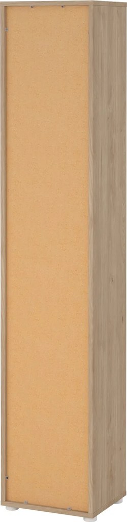 Wąski regał biurowy dwurzędowy 4 półki Sign 40 jackson hickory/biały mat