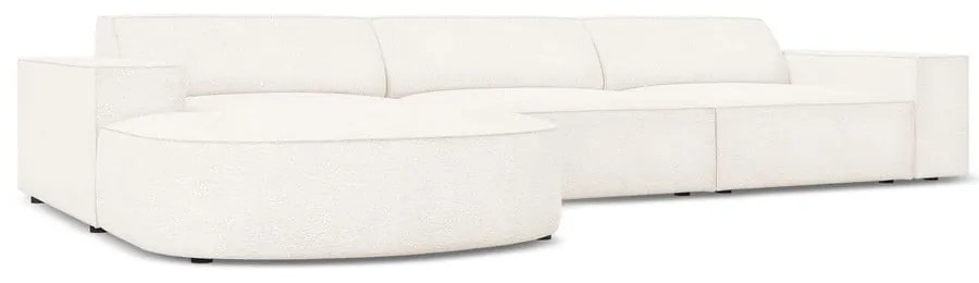 Beżowy narożnik (lewostronny) z materiału bouclé Jodie – Micadoni Home