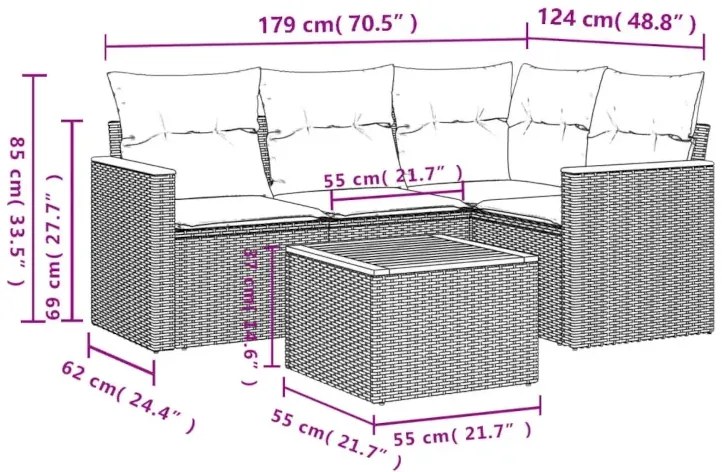 Modułowy zestaw ogrodowy wypoczynkowy - Avardi