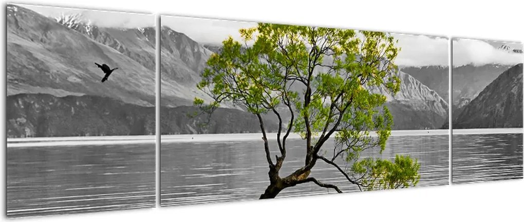Obraz drzewa na środku jeziora (170x50 cm)