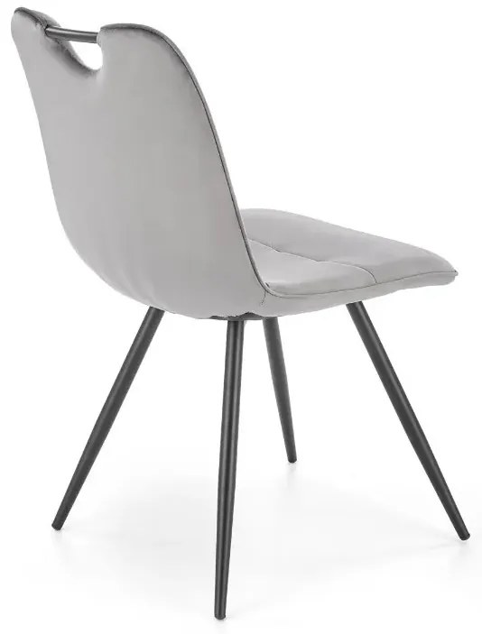 Krzesło tapicerowane K521 VELVET szare HALMAR