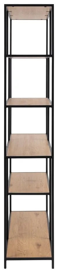 Czarno-naturalny regał w dekorze dębu 135x185 cm Seaford – Actona