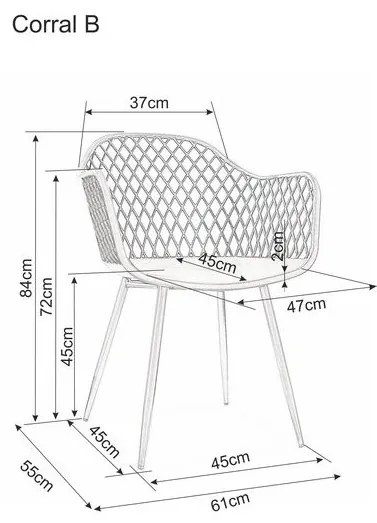 PROMOCJA Białe plastikowe krzesło CORRAL B II. jakość