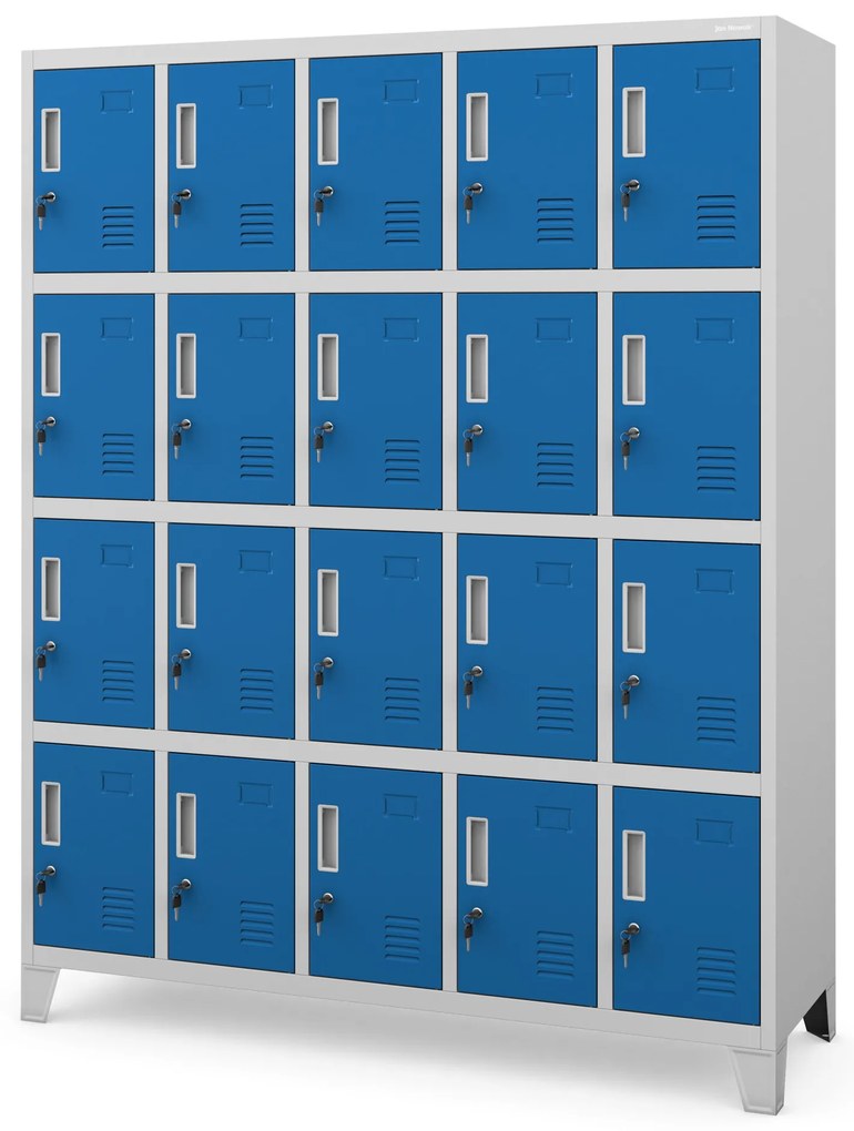 Szafa skrytkowa socjalna BHP szaro-niebieska: ROBERT 1360 x 1720 x 450 mm