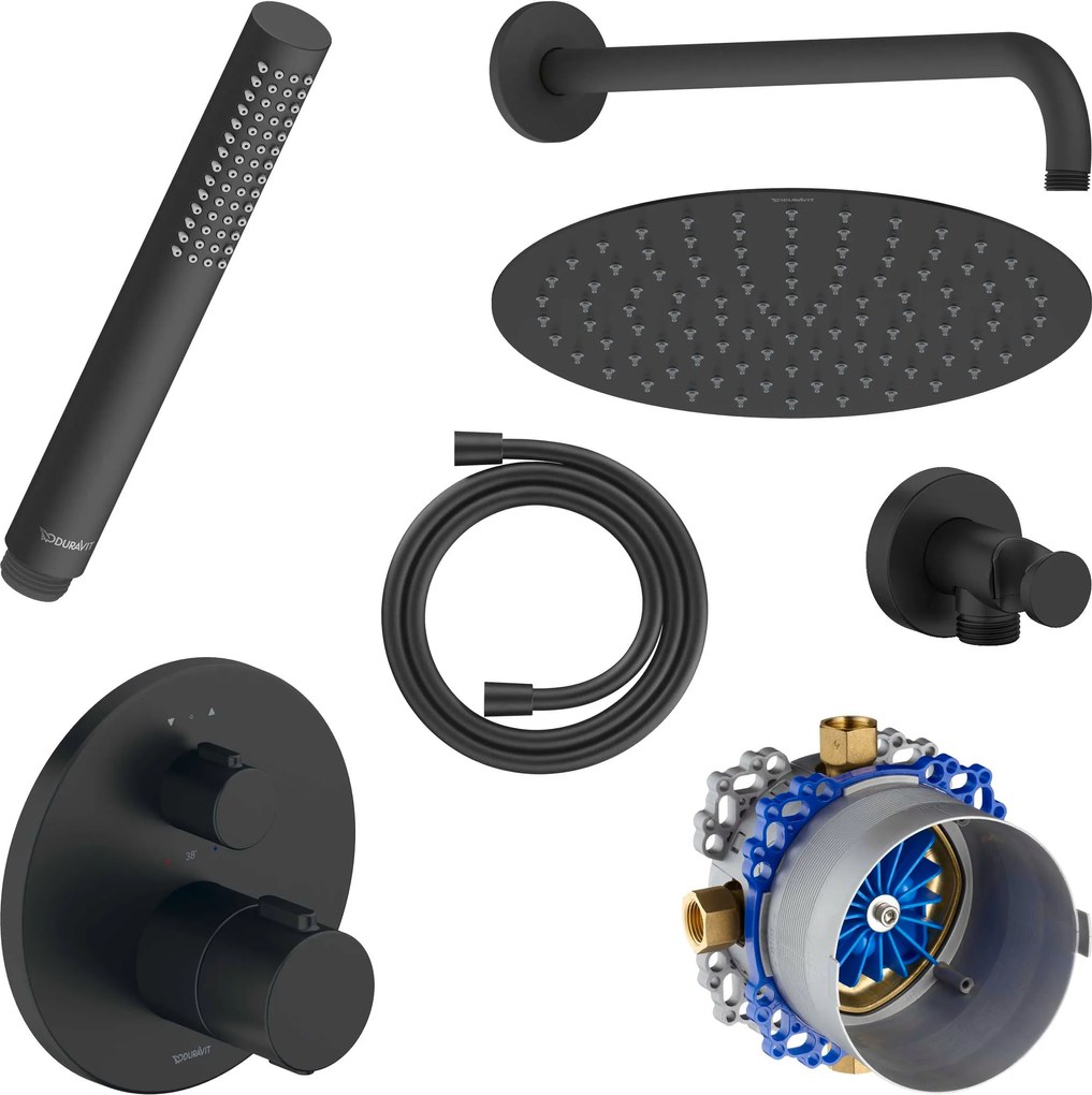Duravit Unterputz-Duschsystem mit Thermostat und Kopfbrause