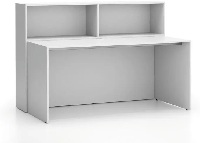 Zestaw mebli biurowych single SEGMENT, 2 półki,  biały/biały