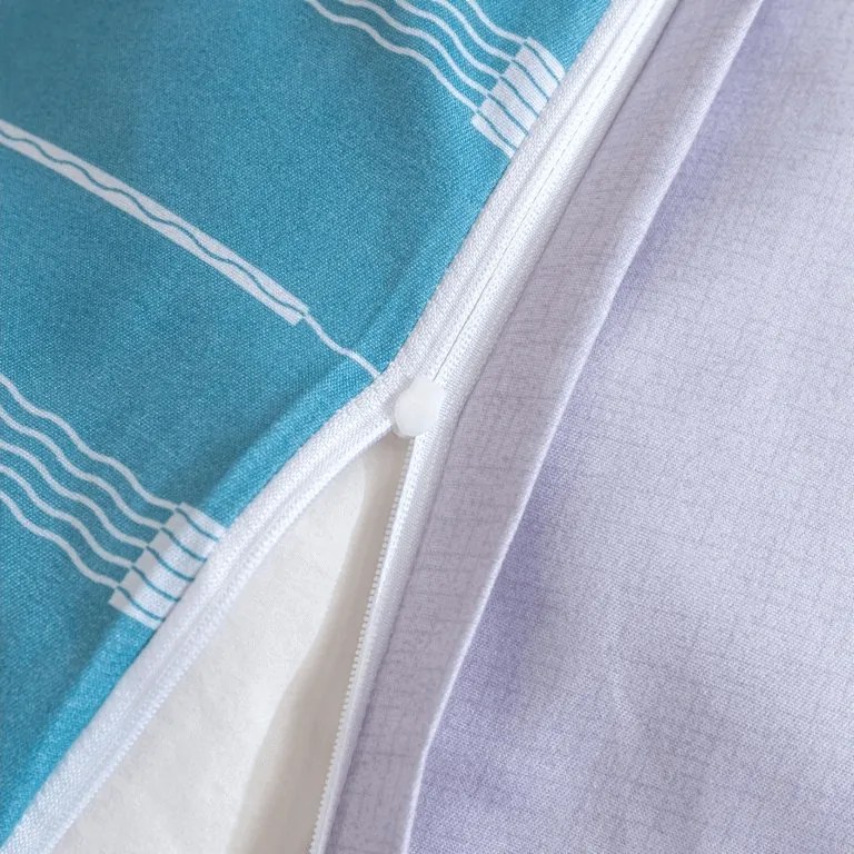 PrzytulneMieszkanie.pl PrzytulneMieszkanie.pl Pościel z mikroflanelu STRIPELLE niebieska Rozmiar pościeli: 2 szt 70 x 90 cm | 200 x 220 cm