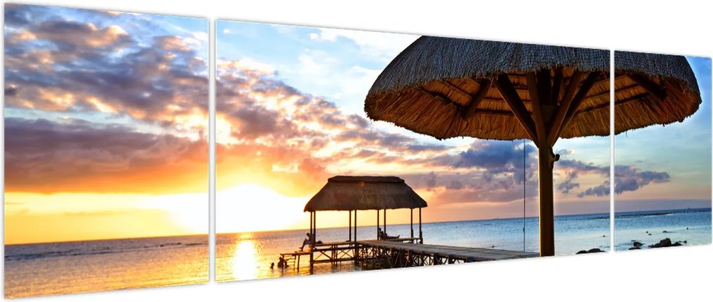 Obraz - Zachód słońca na Mauritiusie (170x50 cm)
