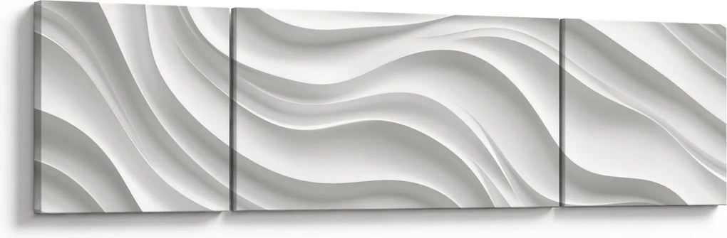 Obraz - 3D białe fale (170x50 cm)