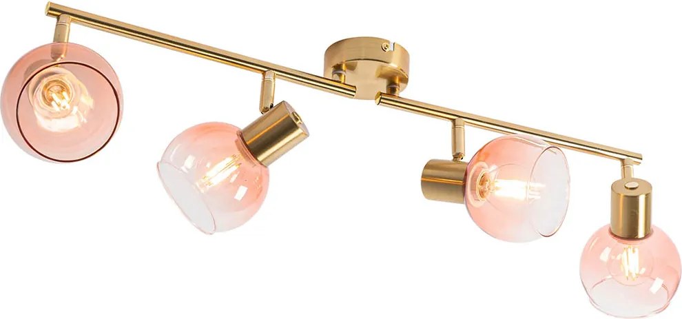 Inteligentny reflektor złoty z różowym szkłem w komplecie 4 Wi-Fi P45 - Vidro