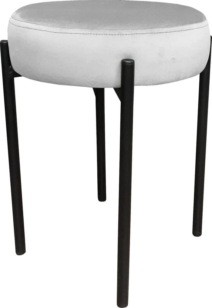 Taboret DIOR stelaż metalowy tkanina Welur : Kolor Stelaża - Czarny , Kolor tkaniny - VELVET - MG39, Typ tkaniny - Velvet