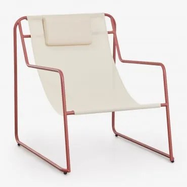 Huśtawka Z Podłokietnikami Ze Stali Z Poduszką Lorvian Terracota - Sklum
