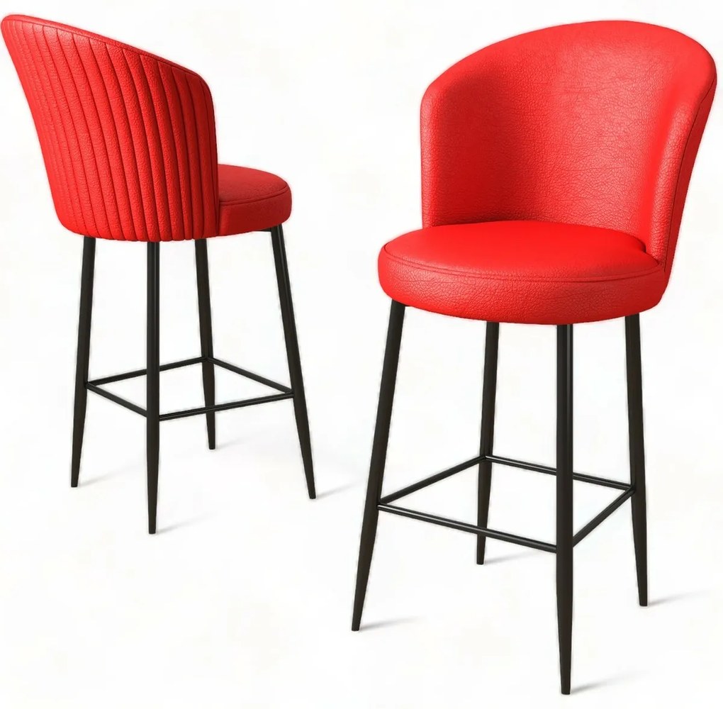 Zestaw krzeseł barowych Uras Red and Black, 6 szt., 6 szt.