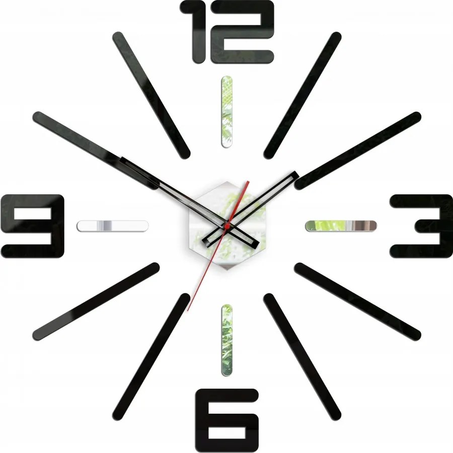 Zegar ścienny naklejany duży nowoczesny akrylowy na ścianę do salonu loft