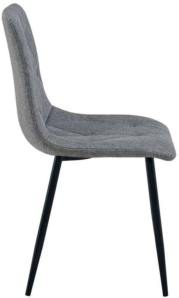 Ciemnoszare pikowane krzesło tapicerowane tkaniną T7-R85