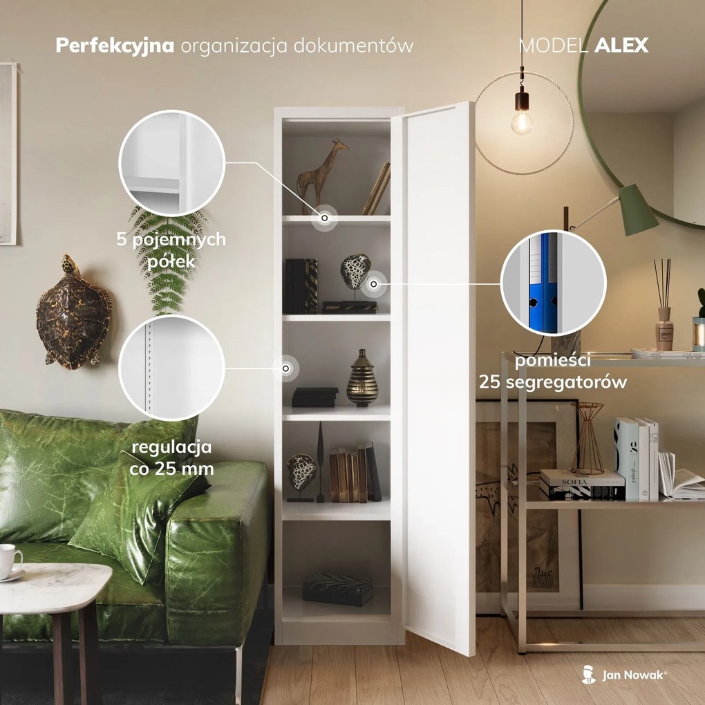 Metalowa szafa aktowa Alex 45x40x185 cm szara